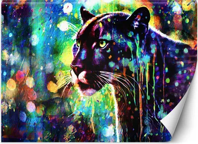 Produktbild von Vlies fototapete Schwarzer Panther Abstraktion 200x140 cm Feeby Lila inkl. Kleber einfache Montage