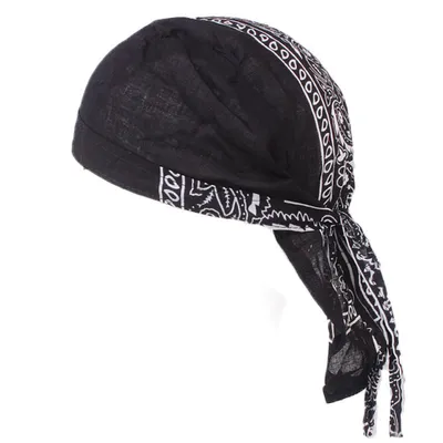 Produktbild von Baumwolle Männer Frauen Piraten Radfahren Cap Fahrrad Stirnband Hut Bandana Kopftuch-Schwarz