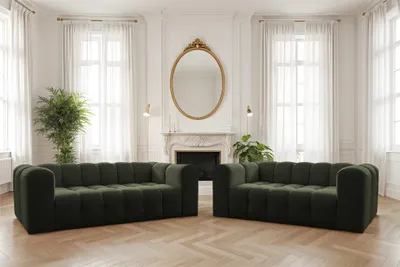 Produktbild von Sofaset Designersofa SOLVIE 2-3 in Stoff Tiffani Grün