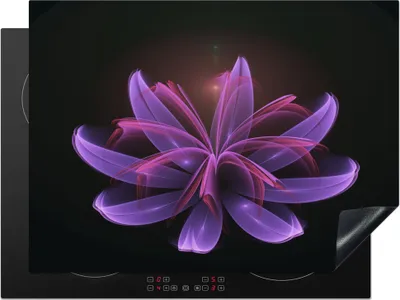 Produktbild von KitchenYeah© Herdabdeckplatte Lila Deadhead Blume , 70x52cm, Küche Deko, Glaskeramikkochfeld Herdabdeckung, Abdeckplatte fùr Kochfeld