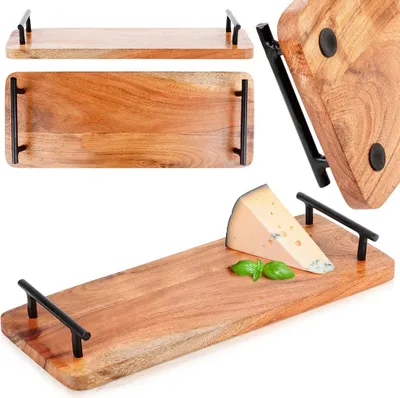 Obrázok produktu pre Vilde servírovací podnos Servírovací podnos s držadlami z dreva 40x15,5 cm