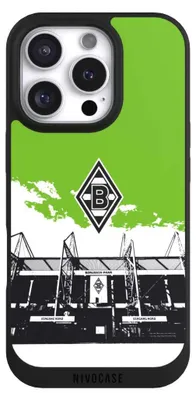 Produktbild von NIVOCASE Handyhülle für Apple iPhone 16 Pro  Hülle NIVOpure Case Schwarz Borussia Mönchengladbach Fanartikel Stadion