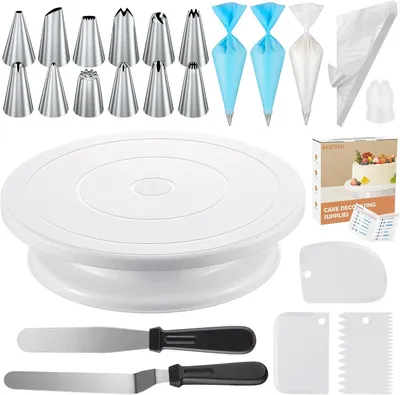 Produktbild von 71 Stücke Torten Zubehör, Torten Set, Cake Stand, Drehteller für Anfänger und Profis