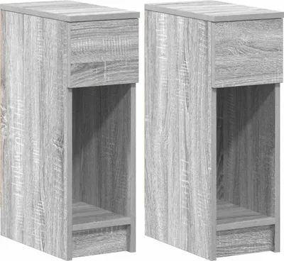 Obrázek produktu pro Noční stolky se zásuvkou 2 ks šedý sonoma 20x36x60 cm