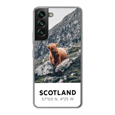 Produktbild von MuchoWow® Handyhülle Schutzhülle Hülle für Samsung Galaxy S22 Schottland - Schottische Highlander - Berge Silikon Softcase Handy Hülle - Mobiltelefonhülle