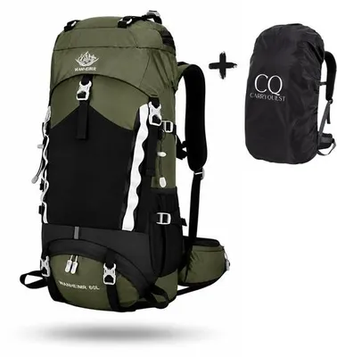 Produktbild von CarryQuest® Wanderrucksack 60L Nylon mit Trinksystem Grün