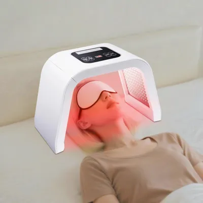 Produktbild von LED Phototherapie Gesichtsleuchte - Hautpflegegerät - 36W - 7 Lichtwellen - 287 SMD-LED - Timer 5–60 Min - EU Stecker - Weiß
