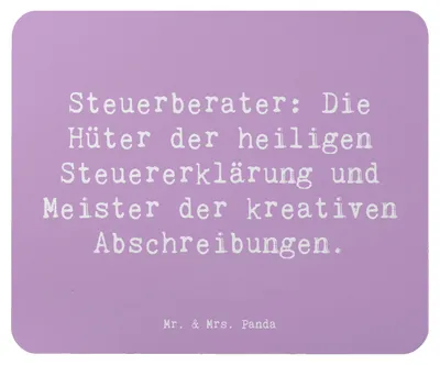 Produktbild von Mr. & Mrs. Panda Mauspad Spruch Steuerberater Helden - Lavendeltraum - Geschenk, Beruf, Steuererklärung, Mouse Pad, laptop, pc, Finanzgenies, mausteppich, Steuerexperten