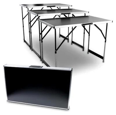 Produktbild von 3er Set klappbare Mehrzwecktische, höhenverstellbar, 100 x 60 cm, bis 30 kg