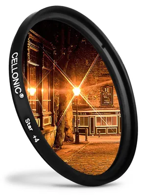Produktbild von CELLONIC Ø 49mm Sternfilter 4 Pt kompatibel mit 7Artisans 55mm/f1.4, 55mm 1.4 - Kreuzfilter, Sterneneffekt