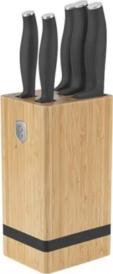 Produktbild von Berlinger Haus 6-teiliges Messer-Set BH-2968 in Antrazit mit Bambusblock
