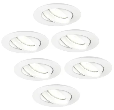 Produktbild von Ledvion 6er Set LED Einbaustrahler Rund Weiss 3W dimmbar tralweiss