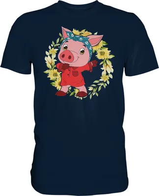 Produktbild von Schweinchen Sonnenblumen T-Shirt Dabbing Schwein Gärtner Geschenk – Navy / XL