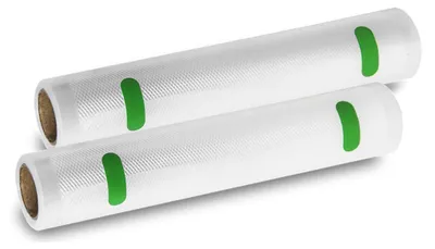 Produktbild von Cecotec Rollen für Vakuum-Verpackung, Set mit 2 Rollen, mittelgroß, 20 x 600 cm Geprägte Oberfläche, BPA-frei.