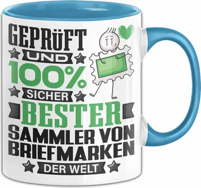 Produktbild von SammlervonBriefmarken Geschenk Lustiger Spruch für SammlervonBriefmarken Geschenkidee Bester SammlervonBriefmarken Der Welt (Blau)