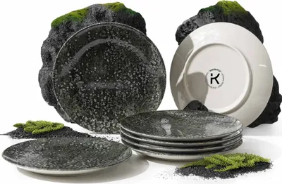 Obrázek produktu pro KONSIMO sada talířů MERCURO, vyrobená v EU, (6-dílná), pro 6 osob, porcelán, vhodné do myčky, vhodné do mikrovlnky, 6x dezertní talíř