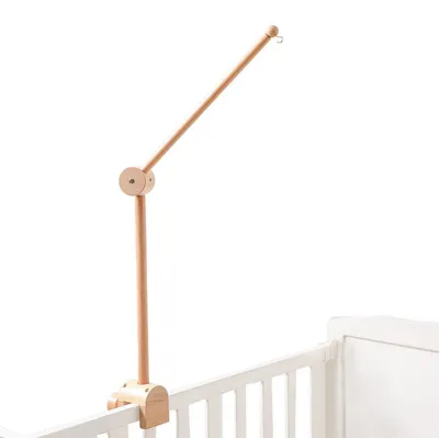 Produktbild von Mobile Halterung Holz für Babybett & Wickeltisch, Kinderzimmer Deko, Gestell für Windspiele & Bettglocken