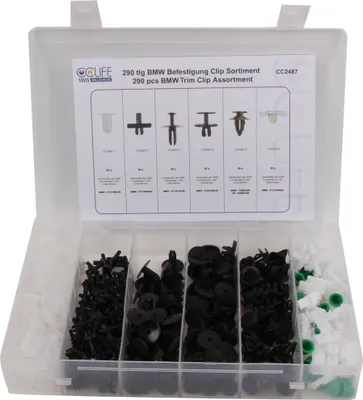 Produktbild von CCLIFE 290tlg Spreiznieten Sortiment Befestigung Clips Set Radkasten Autotür Innen kompatibel mit BMW