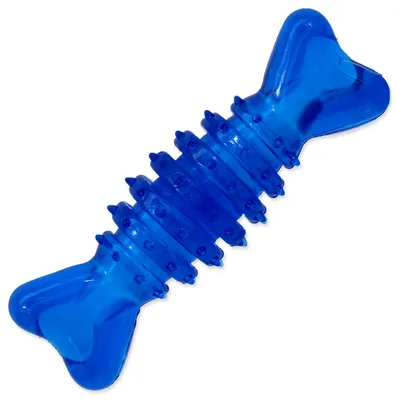 Obrázok produktu pre Hračka DOG FANTASY gumová kosť modrá 12 cm 1 ks