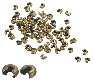 Crimp-Perlen 200 Stück, 4 mm, Bronze, offen, rund, für Schmuck
