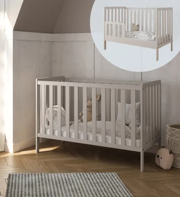 Produktbild von ZEEBRA, Babybett Kinderbett, 2w1 Bett Bambi mit Geländer, 60x120x86cm, Cachemire