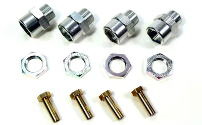 Produktbild von Absima Aluminium Felgenadapter Set 12 mm auf 17 mm mit Spurverbreiterung +15mm