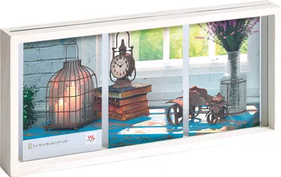 Immagine prodotto di Cornice rustica multifoto Walther per 3 foto, dimensioni 10x15 cm, colore bianco