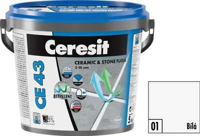 Obrázek produktu pro Ceresit Spárovací hmota CE 43 Grand'Elit Bílá, 5 kg