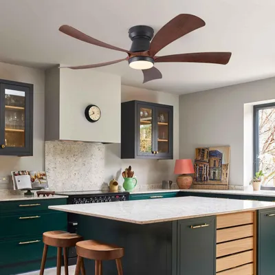 Immagine prodotto di Ventilatore da soffitto AIORBER con luce, 132 cm, effetto legno, silenzioso, dimmerabile, LED 3000K-6000K, 6 velocità, telecomando, funzione reversibile, ventilatore moderno, marrone e nero