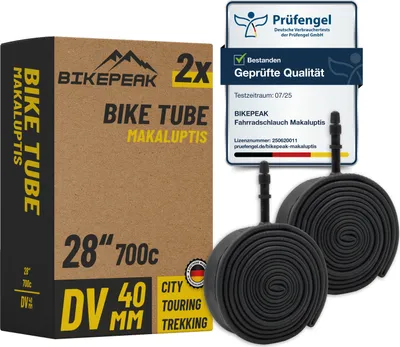 Produktbild von BikePeak 2x Fahrradschlauch Makaluptis City 28 Zoll DV-40mm 28/47-622/635 - 2er Set