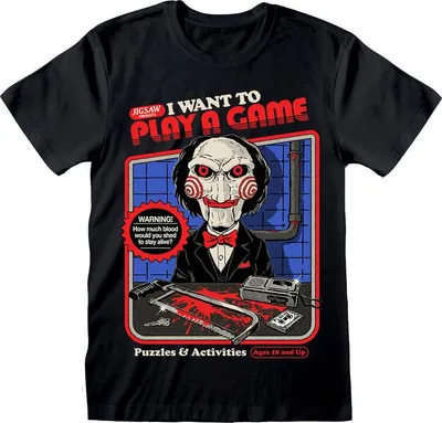 Produktbild von Steven Rhodes X SAW I Want To Play A Game - Black T-shirt - Größe L