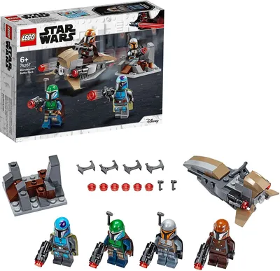 Produktbild von LEGO 75267 Star Wars Mandalorianer Battle Pack Set mit 4 Minifiguren, Speeder-Bike und Verteidigungsfestung