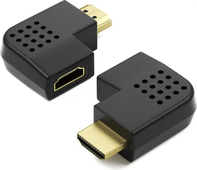 Produktbild von 2x HDMI Winkel Adapter 90 Grad Rechts + Links Flach 4K UHD 2160p Winkelstecker