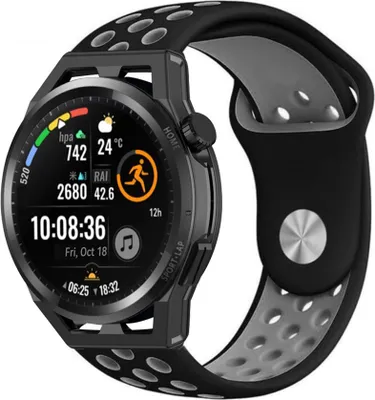 Produktbild von Strap-it Huawei Watch GT Runner Sportarmband (Schwarz/Grau)