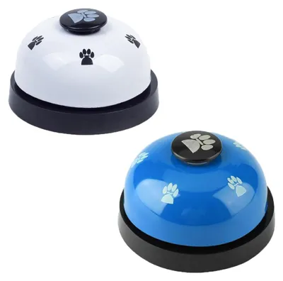 Productafbeelding van Hondentrainingsglocken, 2 stuks met knoppen in wit en blauw
