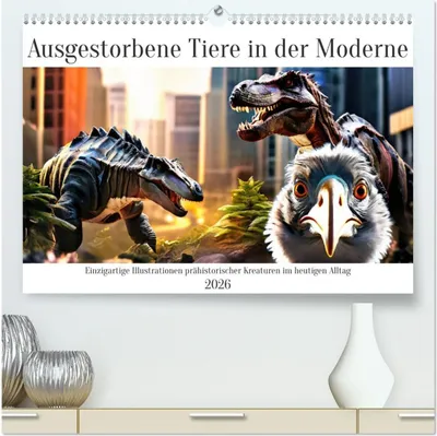 Produktbild von Ausgestorbene Tiere in der Moderne (hochwertiger Premium Wandkalender 2026 DIN A2 quer), Kunstdruck in Hochglanz