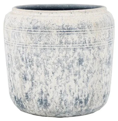 Produktbild von FLORAN Übertopf Milou weiß/blau Ø 16 cm - Keramik