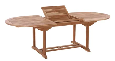 Zdjęcie produktu dla Stół ogrodowy, owalny 180x100 cm, rozkładany, drewno tekowe