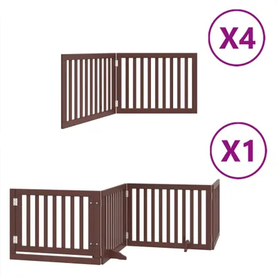 Obrázok produktu pre Brána pre psa s dvere sklad. 12pan. hnedá 960 cm topoľové drevo