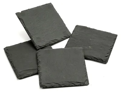 Produktbild von Untersetzer SCHIEFER - Getränkeuntersetzer - quadratisch - L: 10cm - schwarz - 4er Set