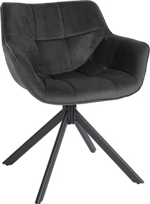 Obrázek produktu pro Sametová jídelní židle - Kuchyňská židle - Ergonomický design a údržba - Přívětivá | Barva: tmavě šedá