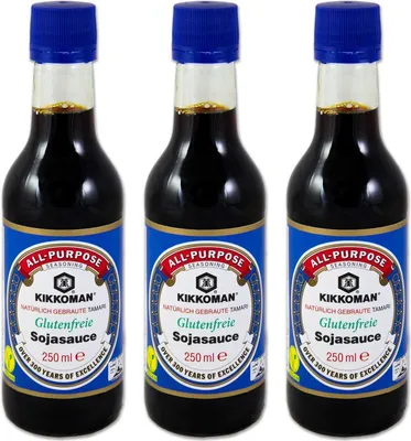 Produktbild von 3er-Pack KIKKOMAN Tamari Glutenfreie Sojasauce (3x 250ml) | Soja Soße OHNE WEIZENZUSATZ