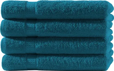 Produktbild von 4er Set Frottee Gästetücher Elegance 30x50 cm 100% Baumwolle 500 gsm Gästetuch petrol