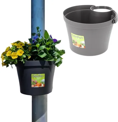 Produktbild von Fallrohr Blumentopf Fallrohr Blumentopf für Regenrohr Regenrinne Säule Pfosten Abflussrohr Hängetopf Pflanztopf Pflanzgefäß Grau