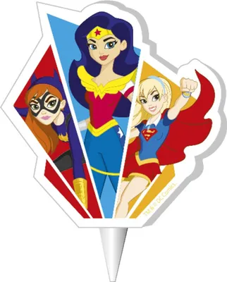 Image de Bougie d'anniversaire Superhero Girls multicolore 7,5 cm