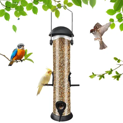 Imagen del producto de Omgoods: Comedero para pájaros con 4 aberturas para aves pequeñas