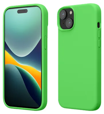 Produktbild von kwmobile Handyhülle für iPhone 15 Plus Hülle, für iPhone 15 Plus Case - Hülle Silikon - kabelloses Laden - Limettengrün