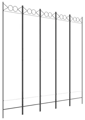 Zdjęcie produktu dla vidaXL 5-częściowy parawan biały 200x200 cm tkanina
