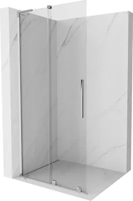 Produktbild von Mexen Velar L Duschwand schiebbar Walk-in 100 x 200 cm, transparent 8 mm, Chrom - 871-100-003-03-01