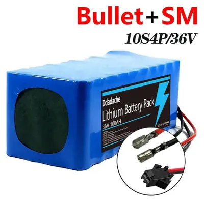Obrázek produktu pro Baterie pro elektrický skútr 36 V, 100 Ah – lithium-iontový akumulátor 10S4P – kapacita 100 000 mAh – články 18650 – konektor Bullet-SM